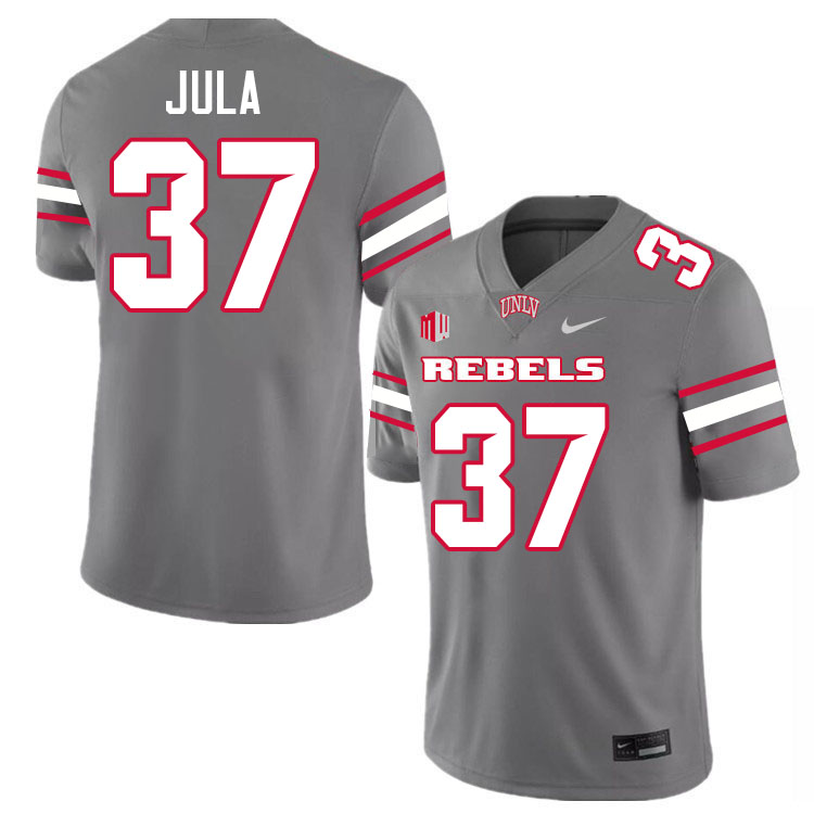 #37 Carter Jula UNLV Rebels College Football Jersey Stitched-Grey